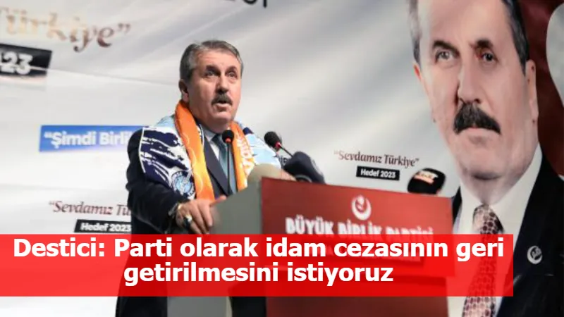 Destici: Parti olarak idam cezasının geri getirilmesini istiyoruz