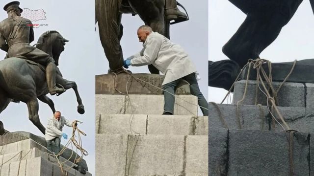 Atatürk Anıtı’na saldıranlar mahkemede pişman oldu