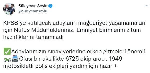Bakan Soylu'dan 'KPSS' açıklaması