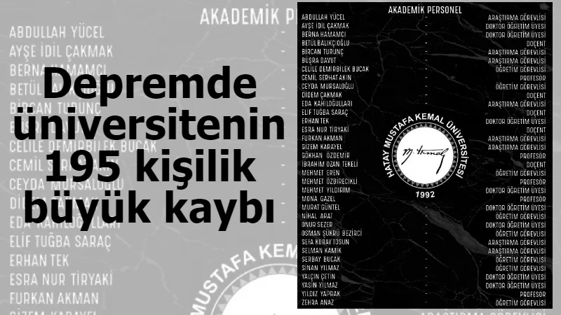 Depremde üniversitenin 195 kişilik büyük kaybı