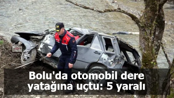 Bolu'da otomobil dere yatağına uçtu: 5 yaralı