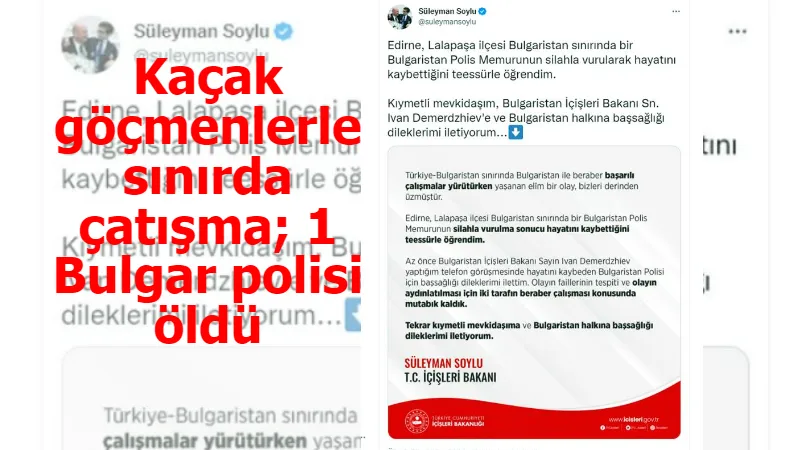 Kaçak göçmenlerle sınırda çatışma; 1 Bulgar polisi öldü