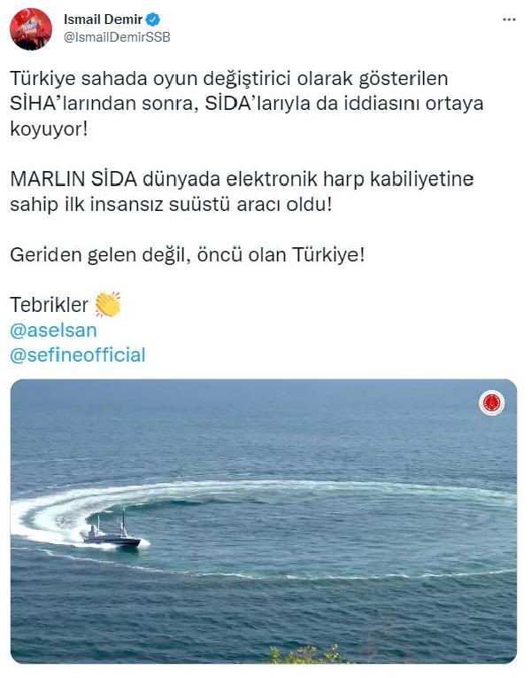 İsmail Demir'den 'Marlin SİDA' paylaşımı