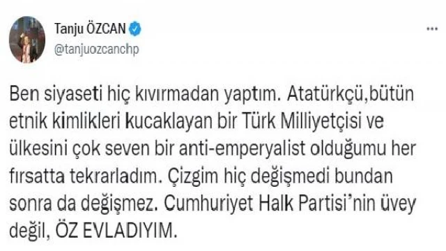 Bolu Belediye Başkanı Tanju Özcan: Cumhuriyet Halk Partisi’nin üvey değil, öz evladıyım