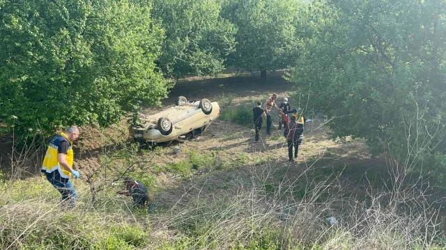 Bursa’da takla atan otomobilde can pazarı: 4 yaralı