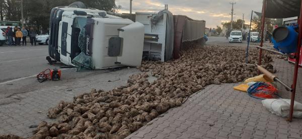  Pancar yüklü TIR devrildi, sürücüsü hayatını kaybetti