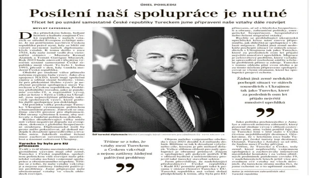 Çavuşoğlu Çek basınına yazdı: “Uygulanabilir herhangi bir çözüm, Ukrayna’nın egemenliğini ve toprak bütünlüğünü korumalı”