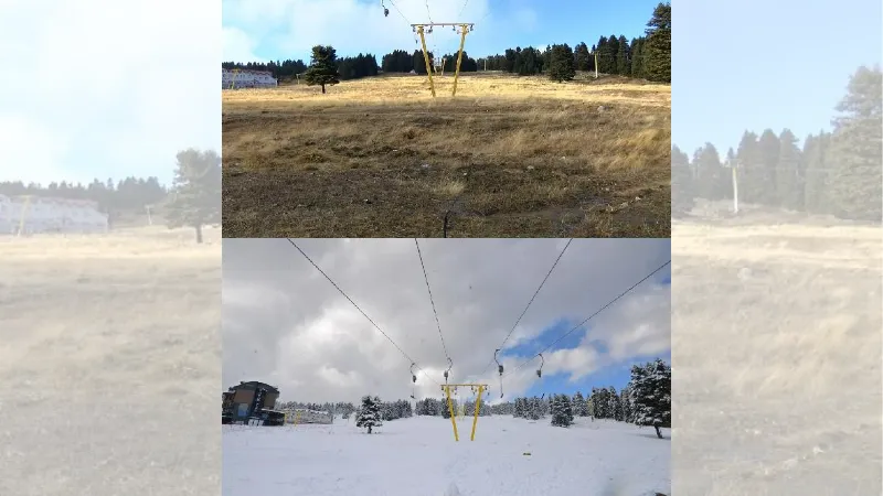 Uludağ’da beklenen kar yağmadı, kayak merkezleri sezonu açamadı