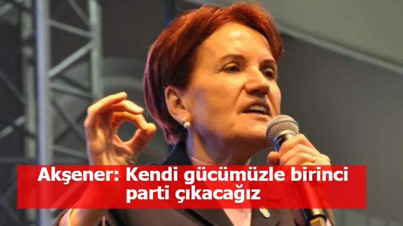 Akşener: Kendi gücümüzle birinci parti çıkacağız