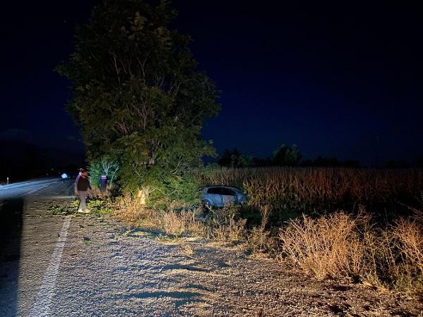 Karaman'da otomobil ağaca çarpıp, tarlaya savruldu: 1 ölü, 1 yaralı