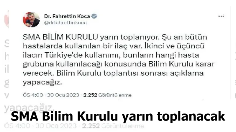 SMA Bilim Kurulu yarın toplanacak