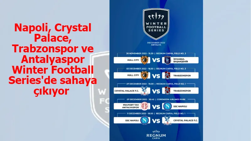 Napoli, Crystal Palace, Trabzonspor ve Antalyaspor Winter Football Series'de sahaya çıkıyor 