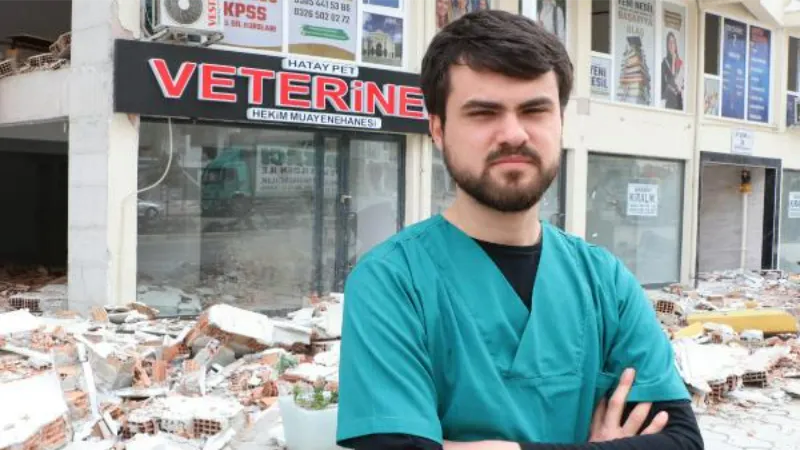 6 Şubat'ta açılışını yapacağı veteriner kliniği, depremde harabeye döndü