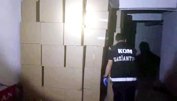 Gaziantep'te, 3 milyon 580 bin makaron ele geçirildi