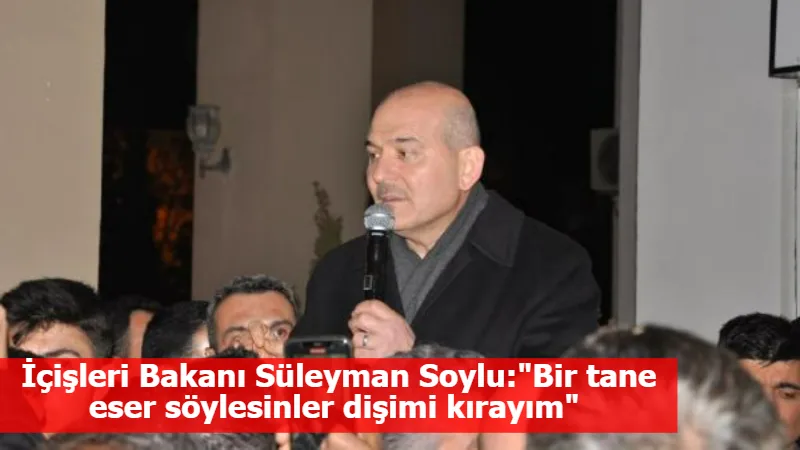 İçişleri Bakanı Süleyman Soylu:"Bir tane eser söylesinler dişimi kırayım"