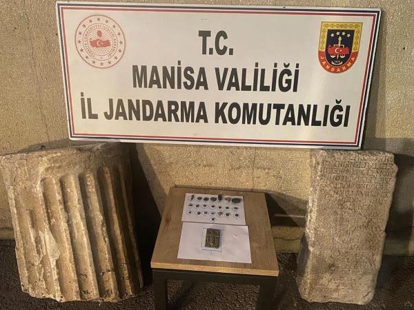 Akhisar’da tarihi objeler ele geçirildi; 1 gözaltı