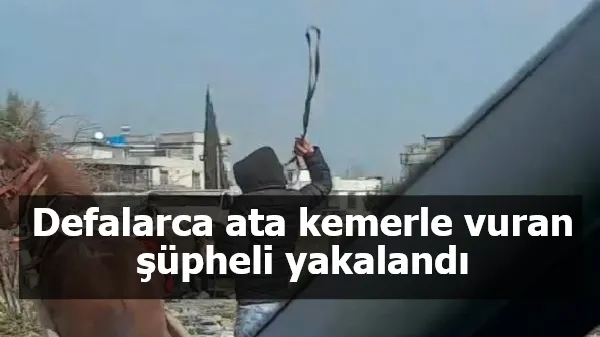 Defalarca ata kemerle vuran şüpheli yakalandı