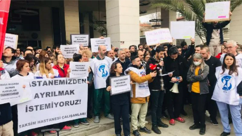 Taksim Eğitim ve Araştırma Hastanesi'nde Cerrahpaşa protestosu