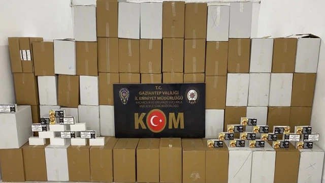 Gaziantep’te 5 milyon 460 bin boş makaron ele geçirildi