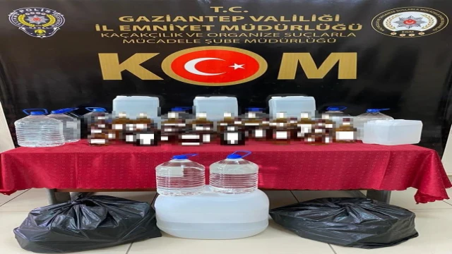 Gaziantep’te bin 970 litre kaçak alkol ele geçirildi
