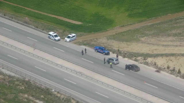 Kütahya’da helikopter destekli trafik denetimi