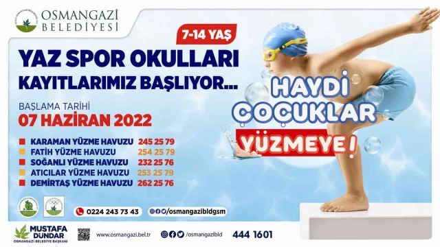 Osmangazi’de havuzlar çocuklar ile renklenecek
