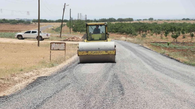 Şanlıurfa kırsalında asfalt çalışması