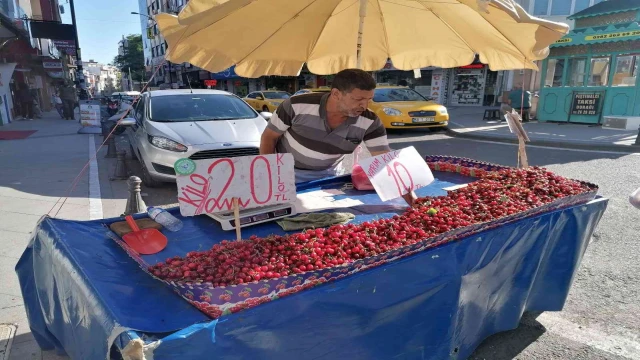 Tekirdağ’da yılın ilk kirazı 20 liradan tezgahtaki yerini aldı