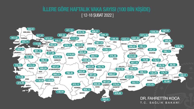 Vaka haritası açıklandı: Amasya zirvede