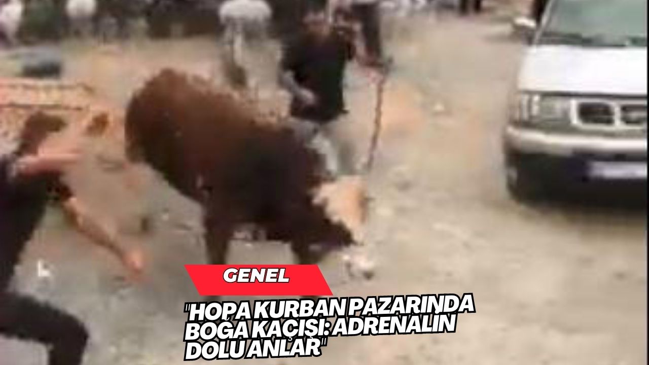 "Hopa Kurban Pazarında Boğa Kaçışı: Adrenalin Dolu Anlar"