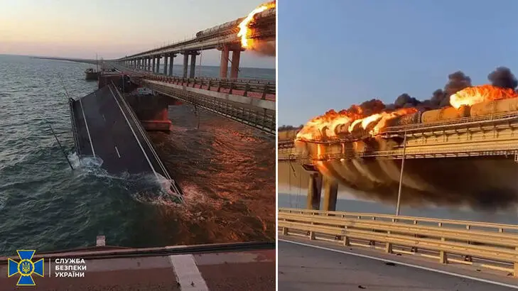 Rusya'yı Kırım'a bağlayan Kerç Köprüsü sabaha karşı havaya uçuruldu