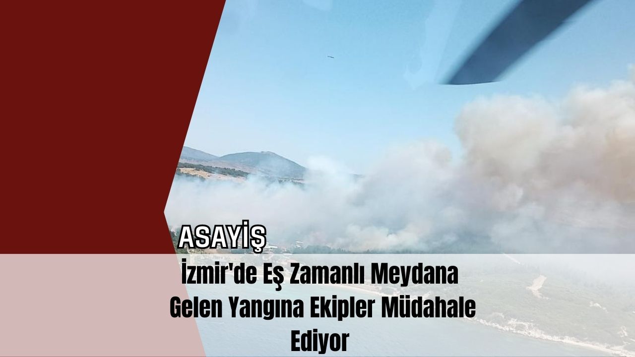 İzmir'de Eş Zamanlı Meydana Gelen Yangına Ekipler Müdahale Ediyor