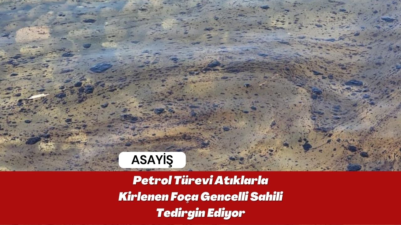 Petrol Türevi Atıklarla Kirlenen Foça Gencelli Sahili Tedirgin Ediyor