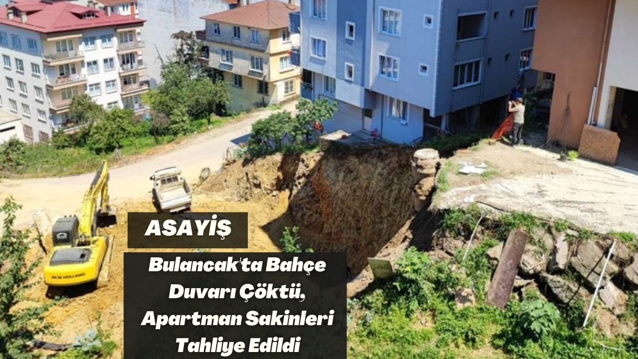 Bulancak'ta Bahçe Duvarı Çöktü, Apartman Sakinleri Tahliye Edildi
